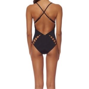 MARA HOFFMAN LATTICE ONE PIECE SWIMSUIT